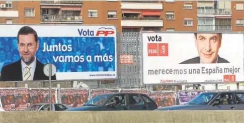  ?? // JAVIER PRIETO ?? Carteles electorale­s de las generales de marzo de 2004