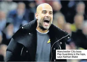  ??  ?? Manchester City boss Pep Guardiola is the tops, says Nathan Blake