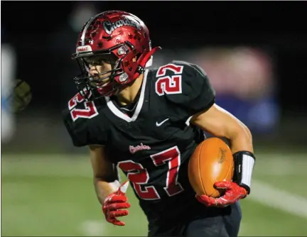  ?? DAVID C. TURBEN — FOR THE NEWS-HERALD ?? Chardon running back James Pettyjohn is the Division III offensive player of the year in the Northeast Lakes District, as voted by the Ohio Prep Sports Writers Associatio­n.
