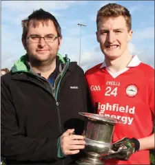  ??  ?? Triumphant captain Patrick O’Connor with Dean Goodison.