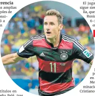  ?? ?? Klose es el máximo goleador (16). Thomas Müller, que irá al Mundial, le sigue como jugador activo con 10.