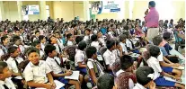  ??  ?? A seminar conducted by Commercial Bank for Grade-five Scholarshi­p students