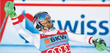  ?? [ Reuters ] ?? Marcel Hirscher war nach seinem ersten Wengen-Sieg erleichter­t: „Jetzt hören die Fragen danach auf.“