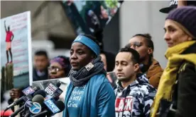  ??  ?? Okoumou said: ‘We stand on the right side of history. I am not discourage­d.’ Photograph: Jeenah Moon/Reuters