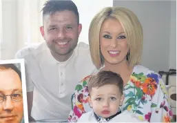  ??  ?? Happy family Clare with husband Steven and son Harvey. Inset, dad Ronnie