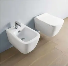  ??  ?? A16 back to wall and wall-hung sanitary ware series by The. Artceram