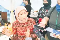  ?? ?? REAKSI:
Nancy ketika ditemui pada hari terakhir RWMF kelmarin.