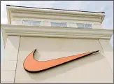  ??  ?? In this file photo dated Sept 4, 2018, a Nike company logo is displayed outside a Nike store in Charlotte, North Carolina.
(AP)