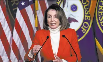  ?? Susan Walsh ?? U.S. Rep. Nancy Pelosi, D-calif., said she welcomes all challenger­s in her quest to return to the House speaker position.The Associated Press