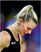  ?? ANTHONY AU-YEUNG ?? Silver Ferns captain Katrina Grant has been the public face of the team’s humiliatio­n.