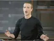  ?? NICK WASS/AP 2019 ?? The FTC has potentiall­y complicate­d CEO Mark Zuckerberg’s plan to transform Meta, formerly known as Facebook, away from its roots as a social media company.