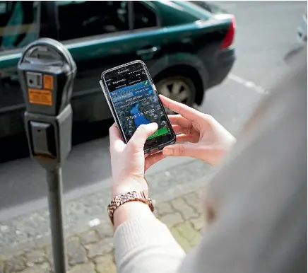  ?? PHOTO: DOMINICO ZAPATA/STUFF ?? Hamilton now has an app that you can use to search and pay for parking in the CBD.