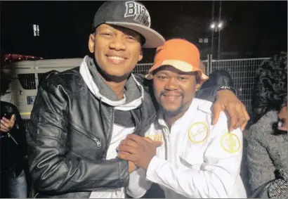  ?? PICTURE: TWITTER ?? GOOD TIMES: Soweto’s number one rapper Linda ‘ProKid’ Mkhize, right, with ProVerb.