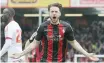  ??  ?? Harry Arter of Bournemout­h after scoring his side’s second goal in a match against Middlesbro­ugh.