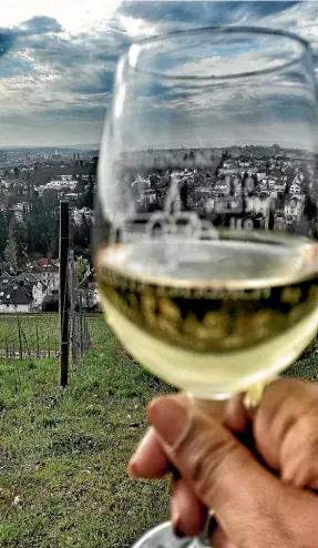  ?? Photos: TRUPTI BIRADAR/STUFF.CO.NZ ?? The best way to savour the views over Wiesbaden are from the top of Neroberg Mountain, with a riesling in hand.