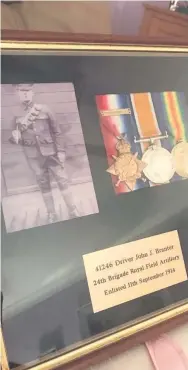  ??  ?? War hero The medals awarded to John Branter for his service in WWI