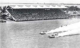  ?? Friends of Miami Marine Stadium ?? A crowd watches a speedboat regatta at Miami Marine Stadium in 1975.
