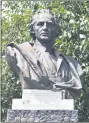  ?? DANIEL MEARS — DETROIT NEWS VIA AP ?? The City of Detroit removed the bust of Christophe­r Columbus statue in the median of Randolph Street facing the intersecti­on of Jefferson Avenue in downtown Detroit on Monday morning, June 15.