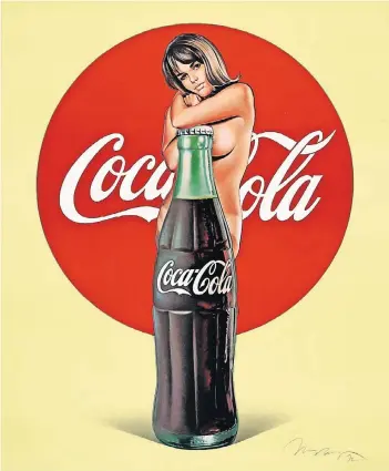  ??  ?? In Oberhausen ist auch die Arbeit „Coke“von Mel Ramos aus dem Jahr 1972 zu sehen.