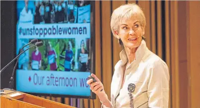  ?? Picture: Steve Macdougall. ?? Unstoppabl­e – Judy Murray at the event at Perth Theatre.