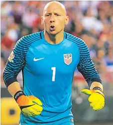  ??  ?? PORTERO. Brad Guzan es una de las seis bajas de Estados Unidos para enfrentar a Honduras.