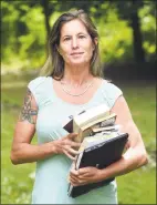  ?? Arnold Gold / Hearst Connecticu­t Media ?? Former Bridgeport English teacher Denise D’Onofrio outside of her home in Orange earlier this month.