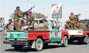  ?? MOHAMMED HUWAIS AFP VIA GETTY IMAGES FILE PHOTO ?? A U.S. military mission targetted Abdul Reza Shahlai, a financier and key commander of Iran’s elite Quds Force, who has been active in Yemen with the Iran-backed Houthi rebel military police.