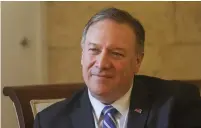  ?? (Marc Israel Sellem/The Jerusalem Post) ?? US SECRETARY OF STATE Mike Pompeo speaks with ‘Post’ Editor-in-Chief Yaakov Katz on Friday in Jerusalem.