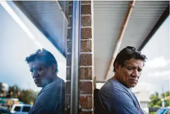  ?? Marie D. De Jesús / Staff photograph­er ?? Miguel Oliva, 63, was among those detained by immigratio­n authoritie­s on Aug. 28. He doesn’t know if he’ll be able to stay with his family in Texas and worries about his son, who has special needs.
