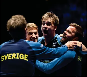  ?? BILD: MATHILDA AHLBERG ?? I söndags inför ett kokande Malmö Arena vann Sverige för första gången på 21 år ett guld i lagEM i bordtennis. Detta efter att ha besegrat Tyskland i finalen.