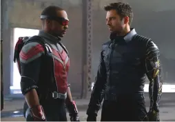  ??  ?? Anthony Mackie and Sebastian Stan star in “The Falcon and the Winter Soldier”