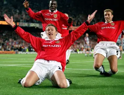  ??  ?? Above “And Solskjaer has won it” Below Time was up for Jose after December’s 3-1 defeat at Liverpool