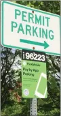  ?? EVAN BRANDT — MEDIANEWS GROUP ?? The zones indicated on the ParkMobile signs indicate where a payment made through ParkMobile should be applied.