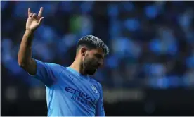  ??  ?? Sergio Agüero is top of the Premier League scoring charts with eight goals. Photograph: Simon Stacpoole/Offside via Getty Images