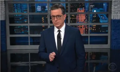  ?? Photograph: Youtube ?? Stephen Colbert: ‘He’s not fleeing, he’s not abandoning ship. He’s staying! He’s like the captain of the Titanic, if the Titanic spent five days successful­ly beating the iceberg.’