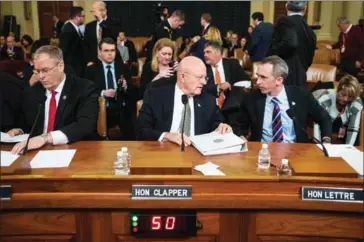  ?? THE NEW YORK TIMES AL DRAGO/ ?? James Clapper, the director of National Intelligen­ce, at the end of a hearing where he submitted his resignatio­n to the House Select Committee on Intelligen­ce on Capitol Hill in Washington on November 17.