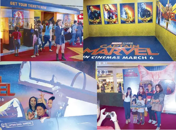  ??  ?? Captain Marvel Fan Experience gives kids and kids-at-heart exciting activities featuring exhibits of Carol Danvers (Captain Marvel), her famous jetfighter and trusty sidekick Goose the cat and other photo booths. The event is until Feb. 27 at SM North EDSA’s The Block Atrium.