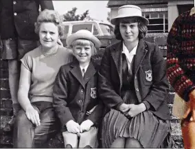  ?? ?? schooldays: Sue, centre, with her mum Betty and sister Jane