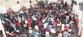  ?? FILE ?? A packed Wildman Street Pentecosta­l Tabernacle before the rift that has rocked the church.