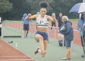  ??  ?? Jamelia Henson picked up a win and two third place finishes for Peterborou­gh Nene Valley in Chelmsford