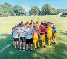  ?? ?? Holyport’s players after the final whistle. Rich Harvey.