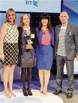  ??  ?? Seashell Trust volunteer Rachael Moat, second from the left, with her award