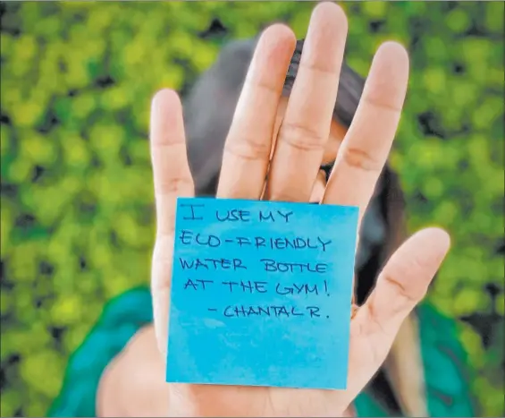  ?? Summerlin ?? This oversized Instagram wall at Downtown Summerlin invites visitors to post their “act of love for the Mother Earth” pledges during April. Located near HM, the wall will be on display through April. Earth day is to be celebrated April 22.