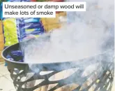  ??  ?? Unseasoned or damp wood will make lots of smoke