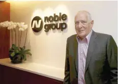  ?? — Reuters ?? Noble Group founder and Chairman Richard Elman poses at his office in Hong Kong, in this file photo.