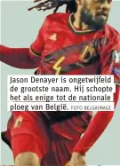  ?? FOTO BELGAIMAGE . ?? Jason Denayer is ongetwijfe­ld de grootste naam. Hij schopte het als enige tot de nationale ploeg van België.