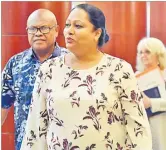  ?? Picture: RAMA ?? Minister for Local Government Premila Kumar at the Festival Regulation­s Consultati­on at the Civic Centre in Suva.