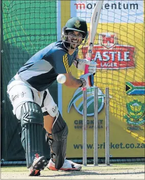  ?? Picture: DUIF DU TOIT ?? CRUCIAL ROLE: JP Duminy could be vital for SA if he is declared fit