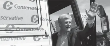  ?? LARS HAGBERG/THE CANADIAN PRESS ?? Far from unleashing a business-led boom, Conservati­ve Leader Stephen Harper has in fact presided over the weakest economic era in Canada’s postwar history, write Jim Stanford and Jordan Brennan.