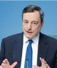  ?? Foto: Daniel Roland, afp ?? Hält am Nullzins Kurs fest: EZB Chef Mario Draghi.